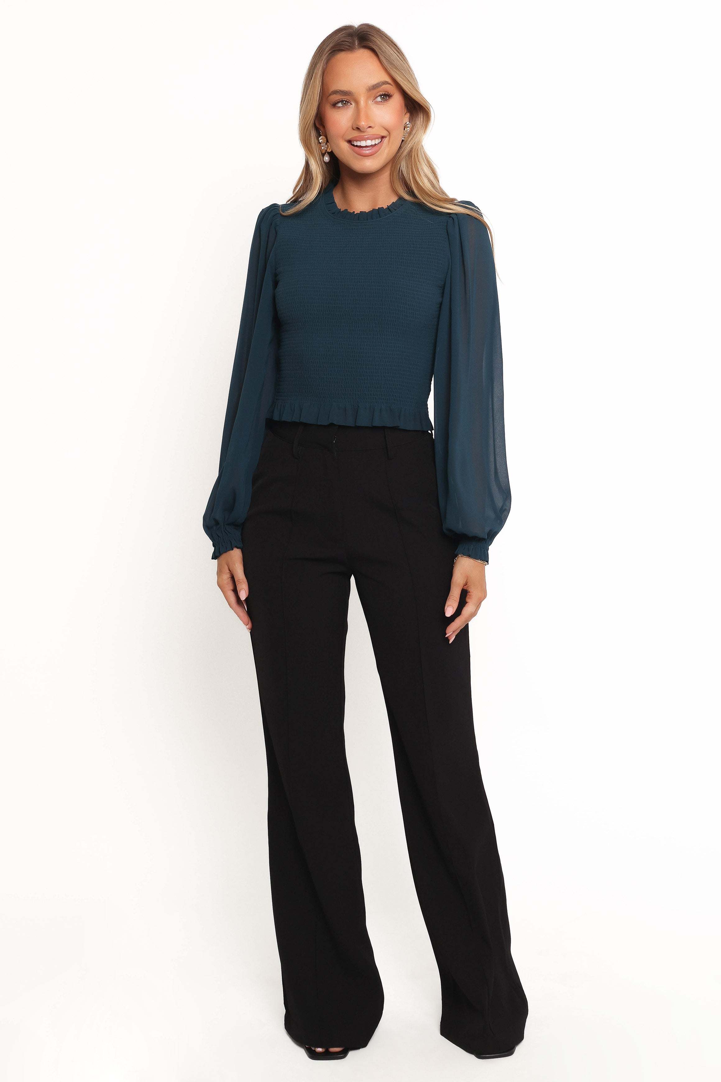 Aranha Sheer Sleeve Top - Dark Blue - XL - Image 30