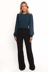 Aranha Sheer Sleeve Top - Dark Blue - XL - Image 30