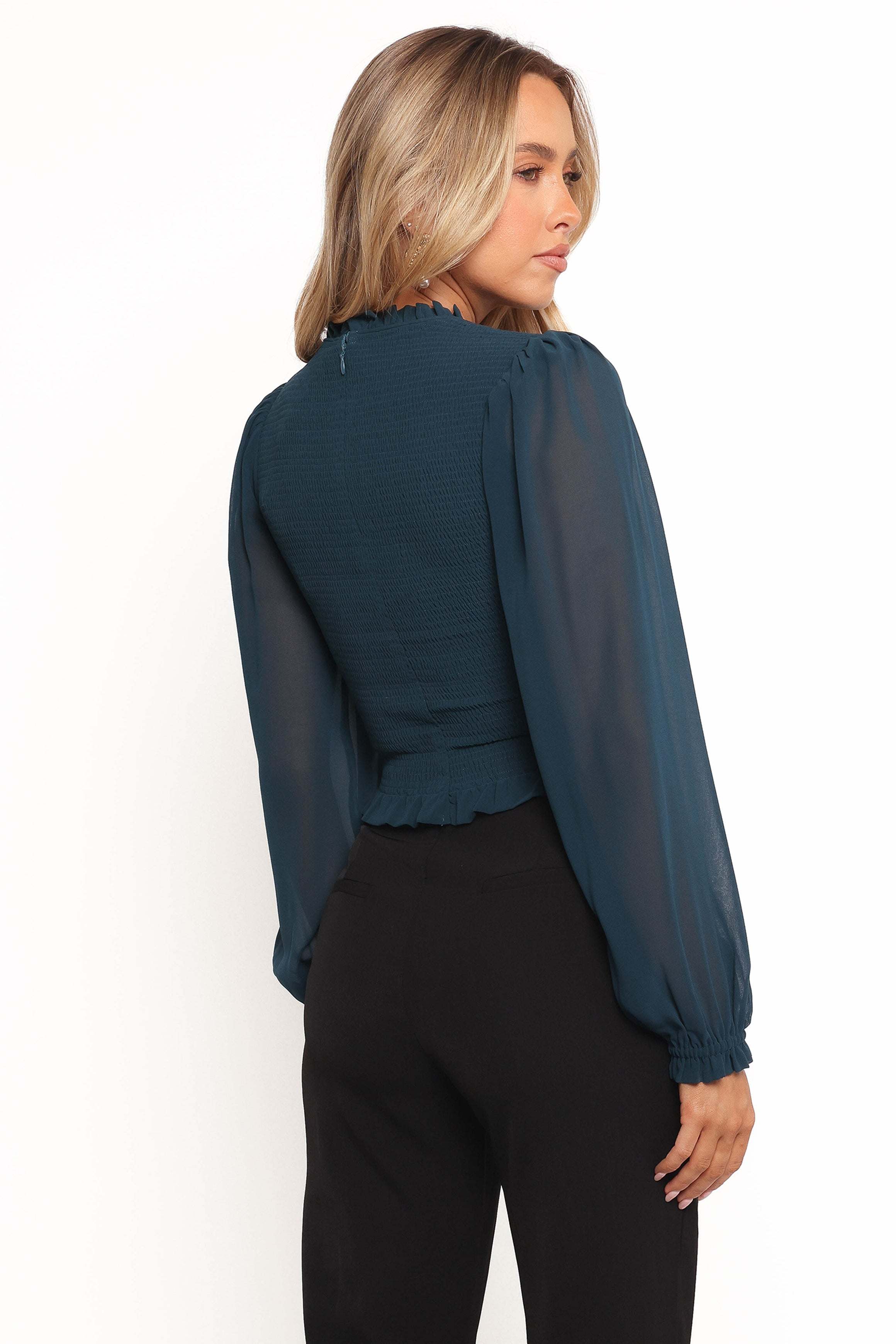 Aranha Sheer Sleeve Top - Dark Blue - XL - Image 32