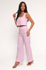 Devlin Cotton Pant - Pink Gingham - XL - Image 23