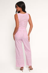 Devlin Cotton Pant - Pink Gingham - XL - Image 24