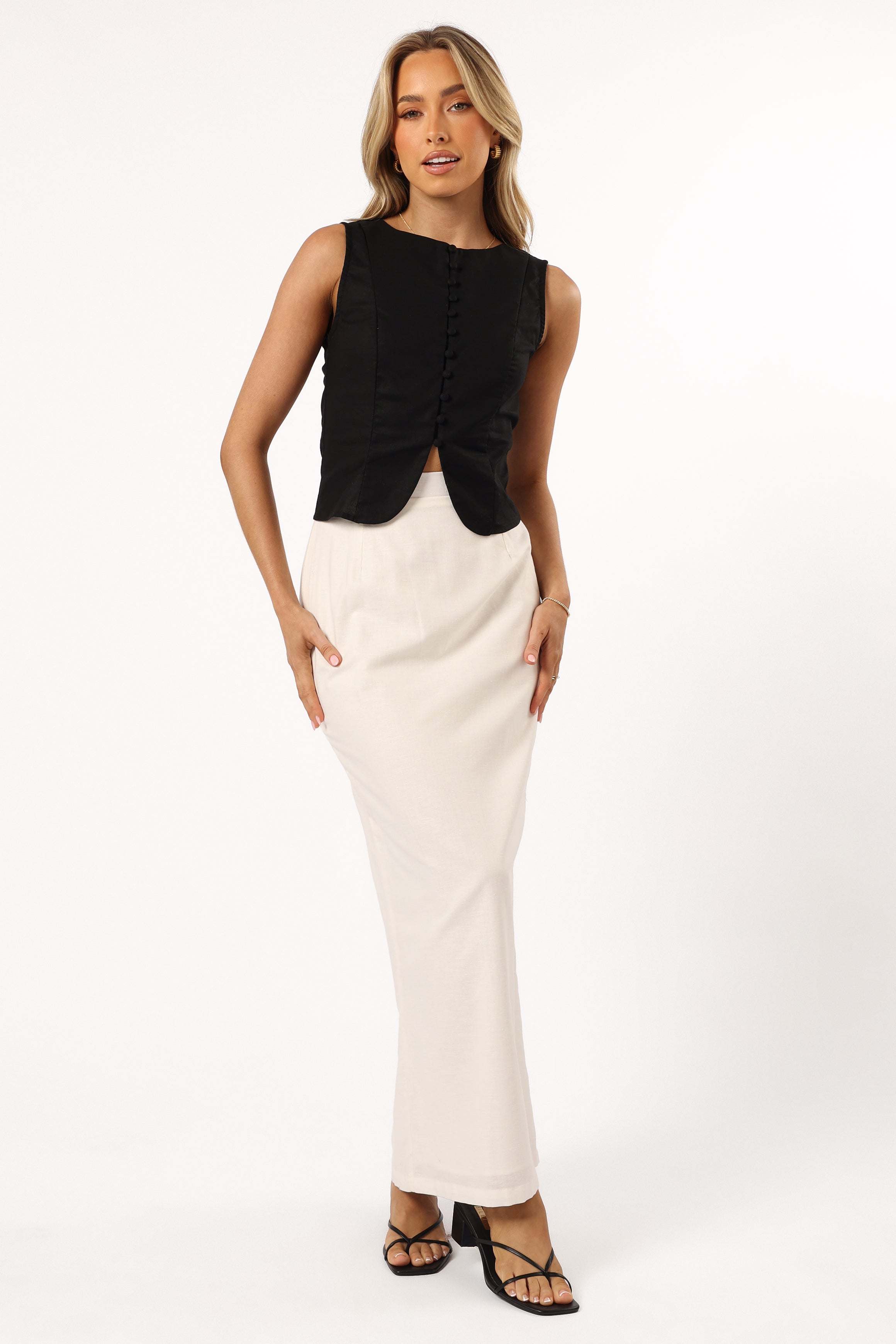 Daniella Linen Vest - Black - XL - Image 42