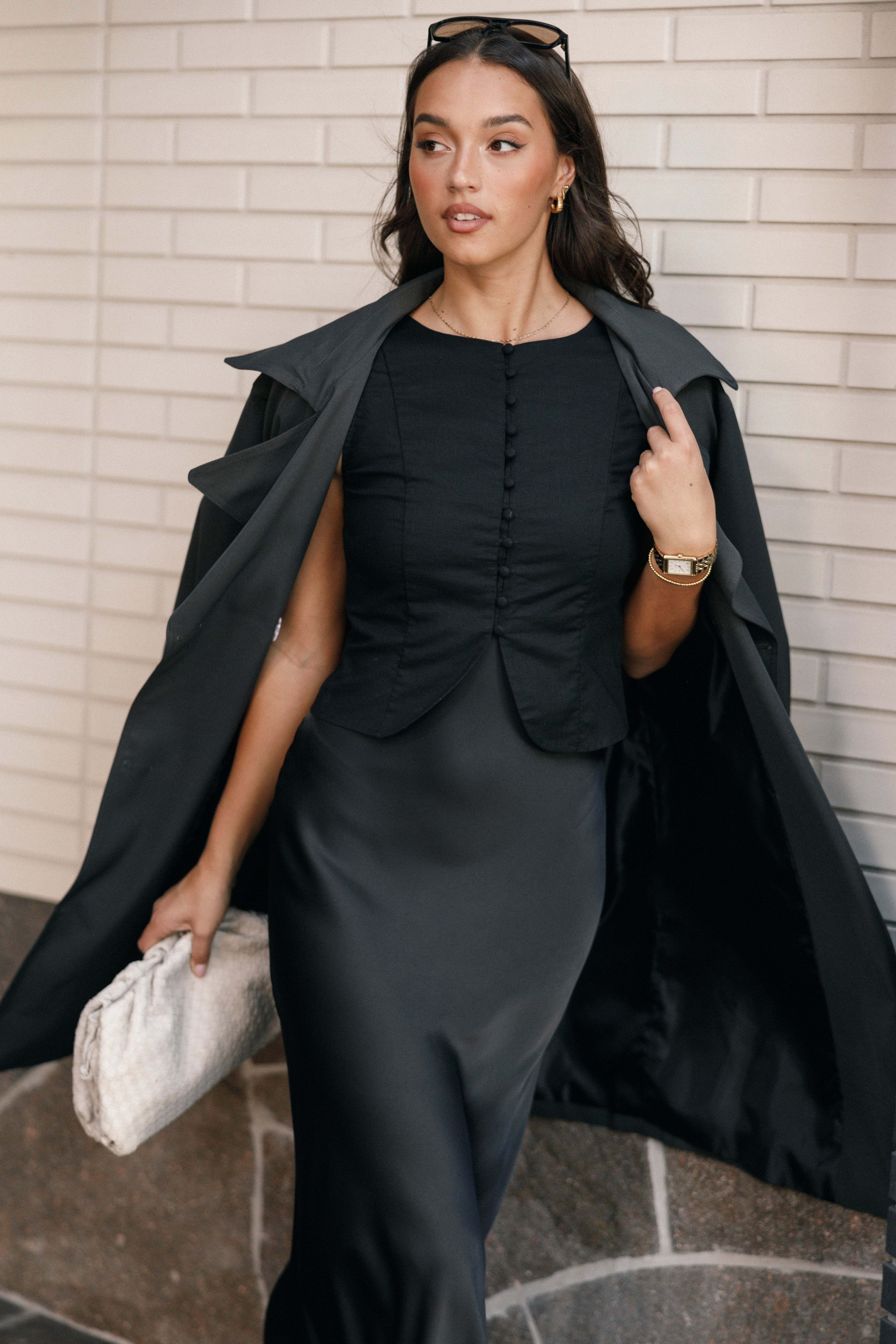 Daniella Linen Vest - Black - XL - Image 37