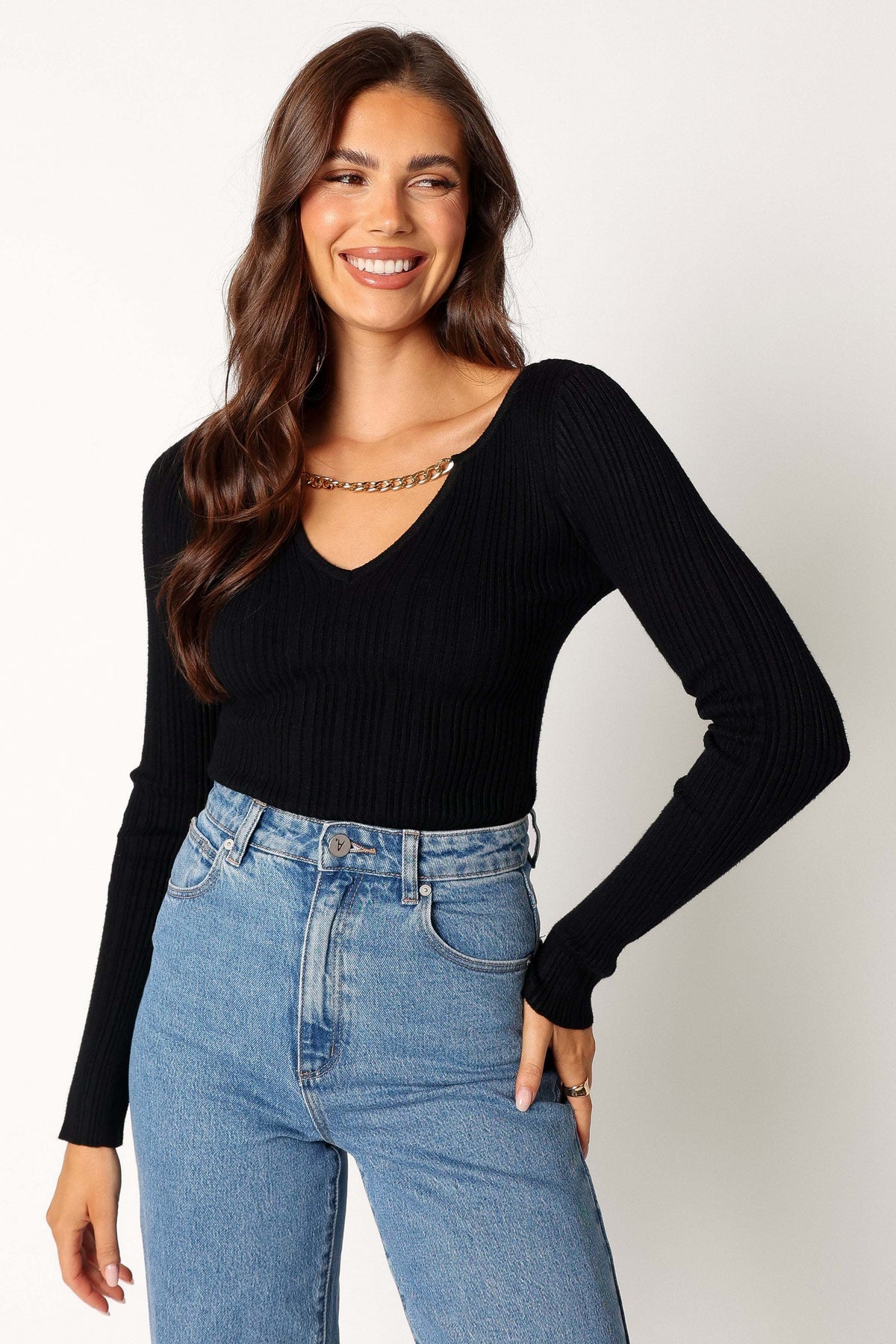 Ace Long Sleeve Knit Bodysuit - Black - M/L - Image 19