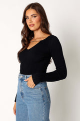 Ace Long Sleeve Knit Bodysuit - Black - M/L - Image 20