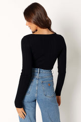Ace Long Sleeve Knit Bodysuit - Black - M/L - Image 22