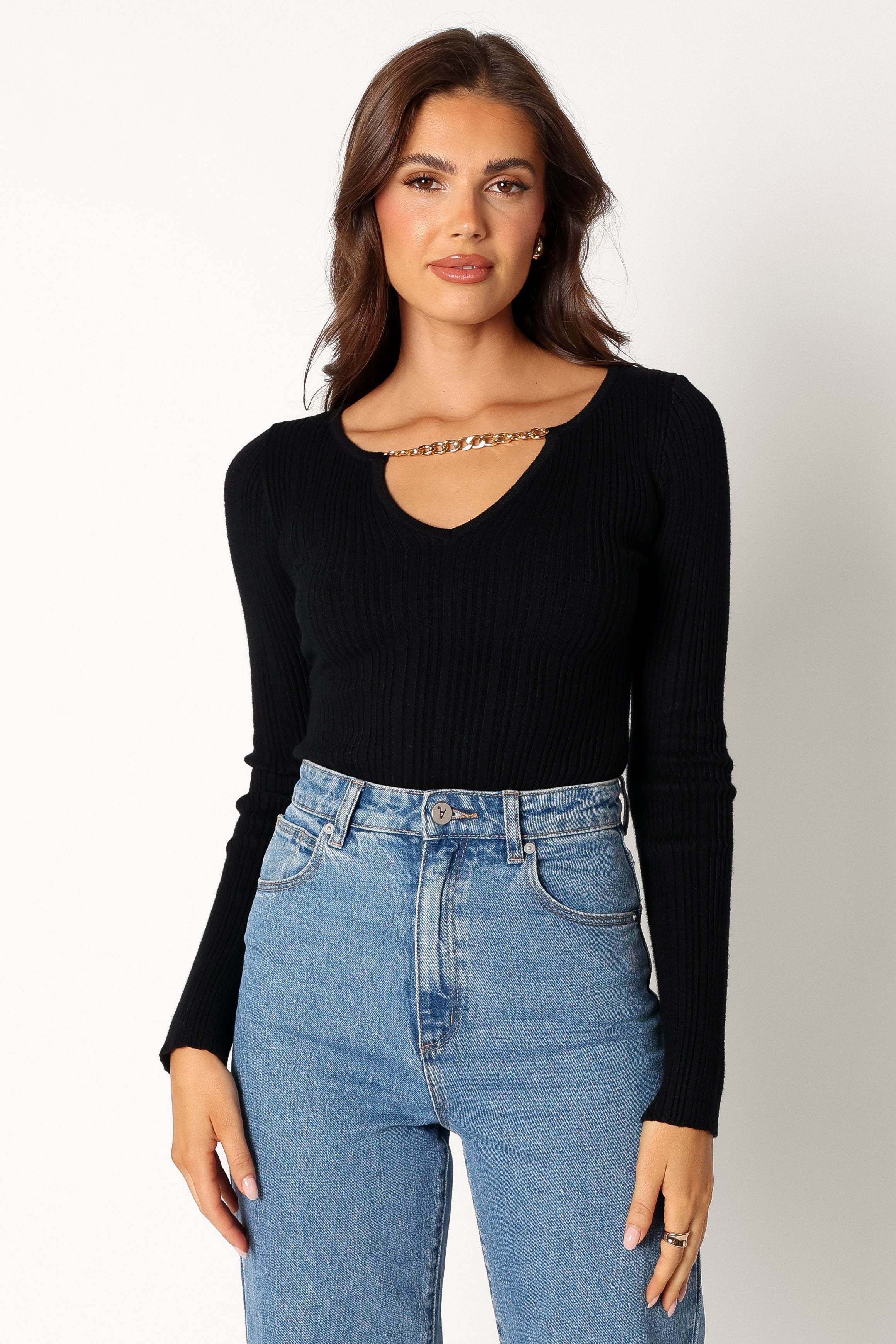 Ace Long Sleeve Knit Bodysuit - Black - M/L - Image 23