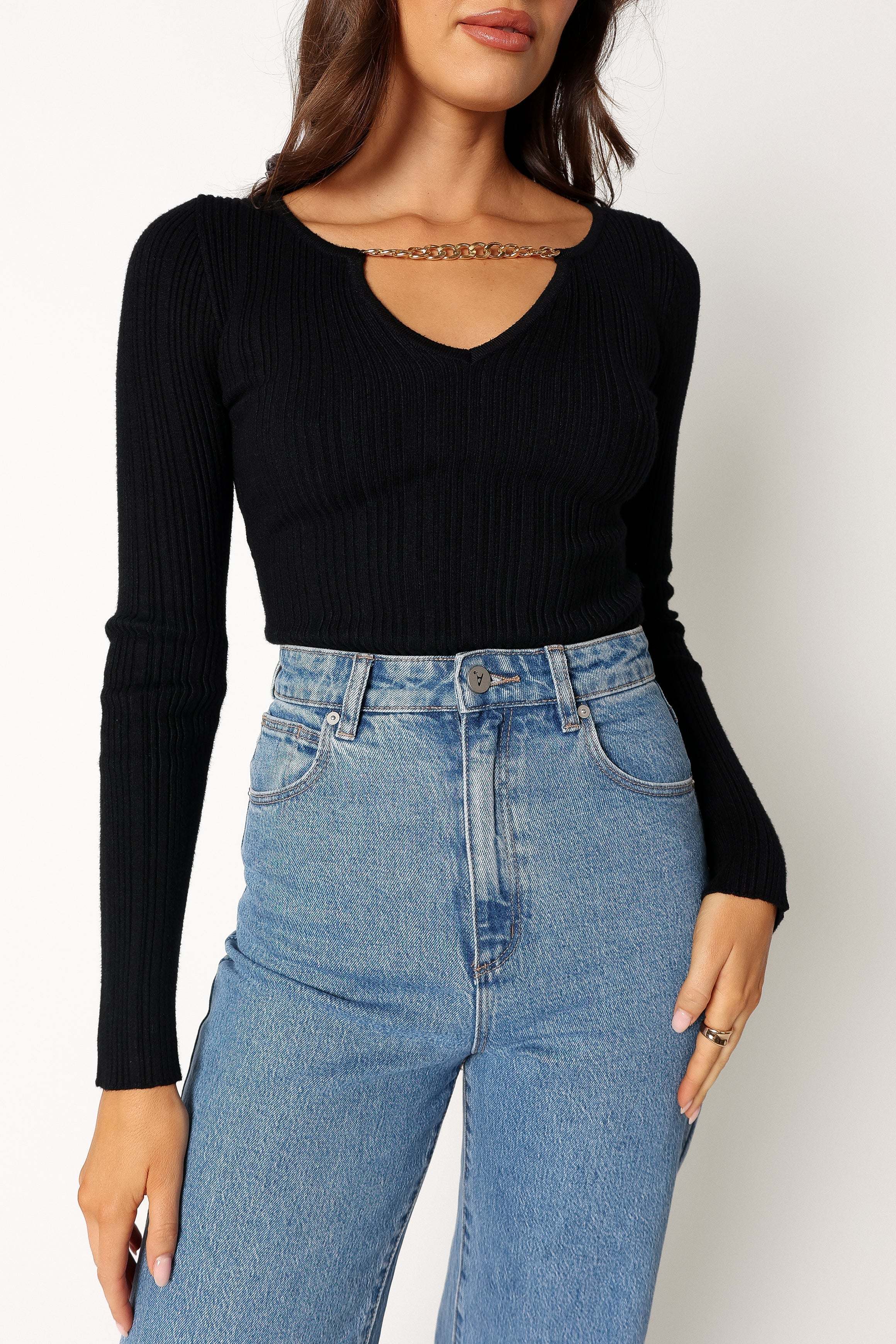 Ace Long Sleeve Knit Bodysuit - Black - M/L - Image 26