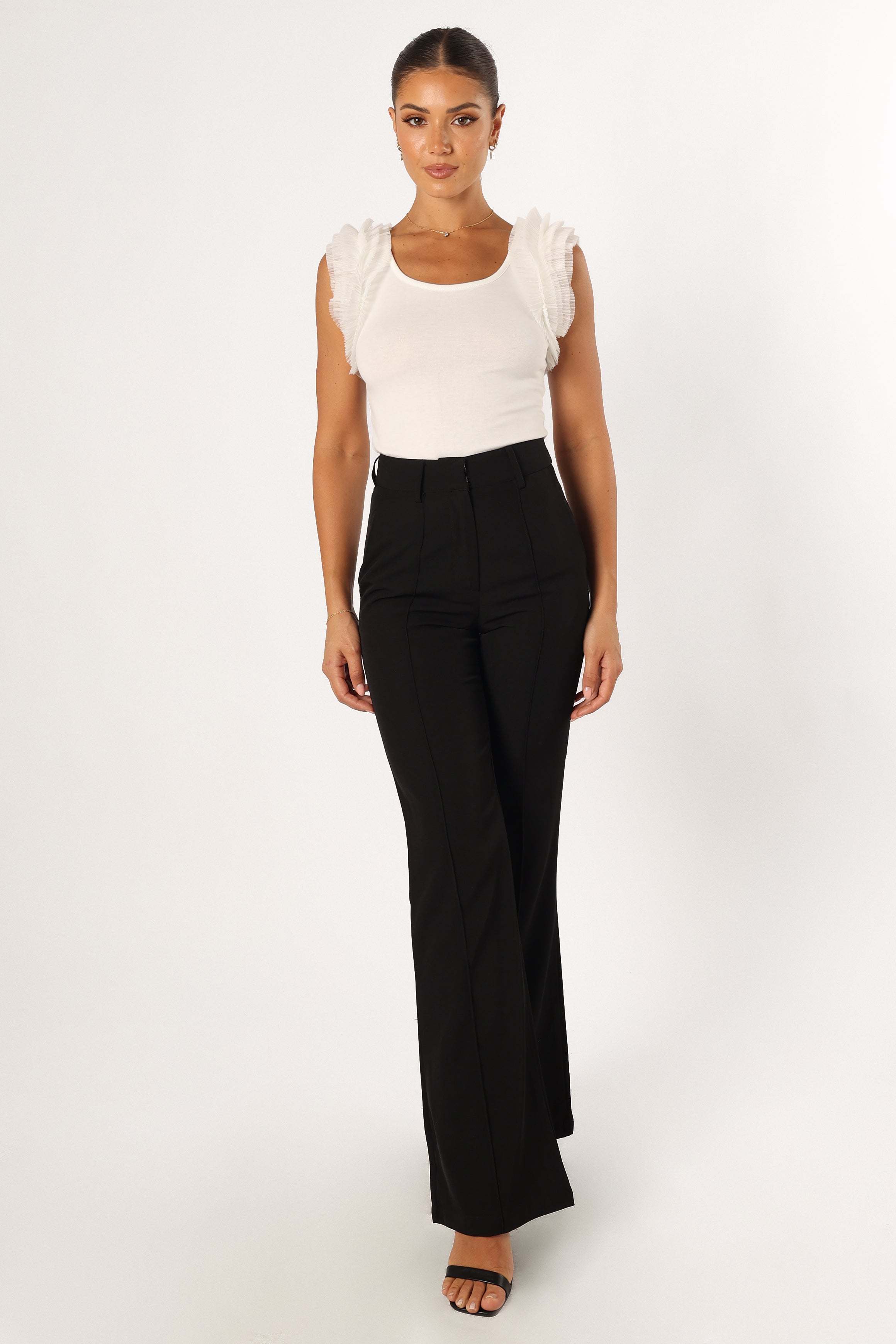 Meg Tulle Ruffle Sleeve Bodysuit - White - L - Image 19